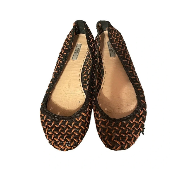 PRADA WOVEN FLATS - Picture 1 of 7